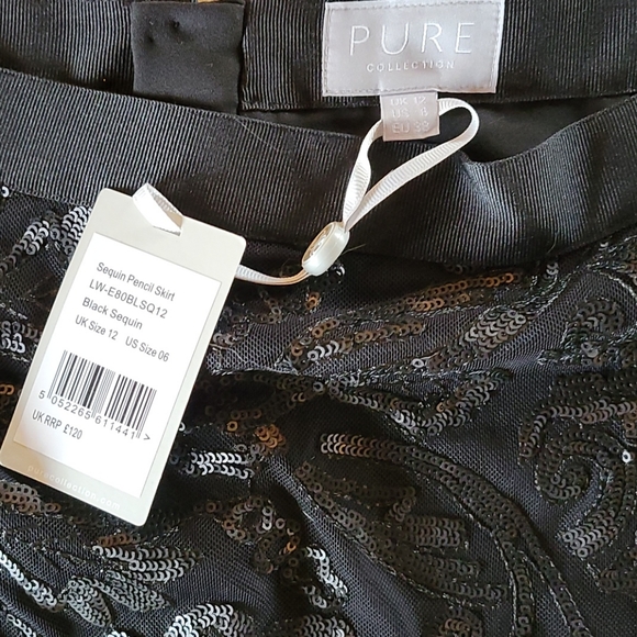 Pure Collection Black Sequin Skirt - Picture 5 of 5